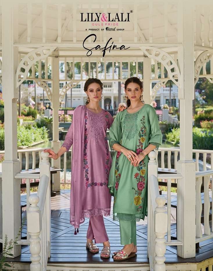 SAFINA BY LILY AND LALI 15901 TO 15906 SERIES HANDWORK CHANDERI SILK DRESSES