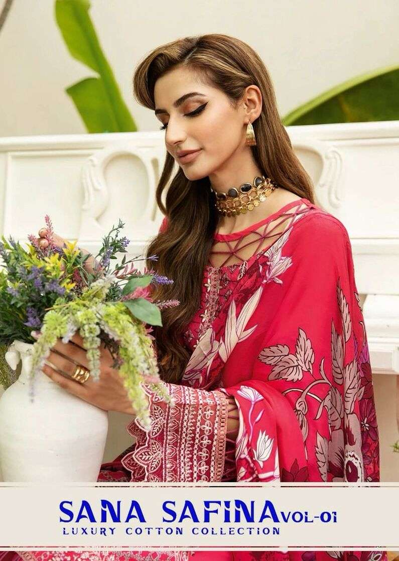 SANA SAFINAZ KARACHI VOL-01 BY ASLIWHOLESALE 101 TO 106 SERIES COTTON PAKISTANI DRESSES