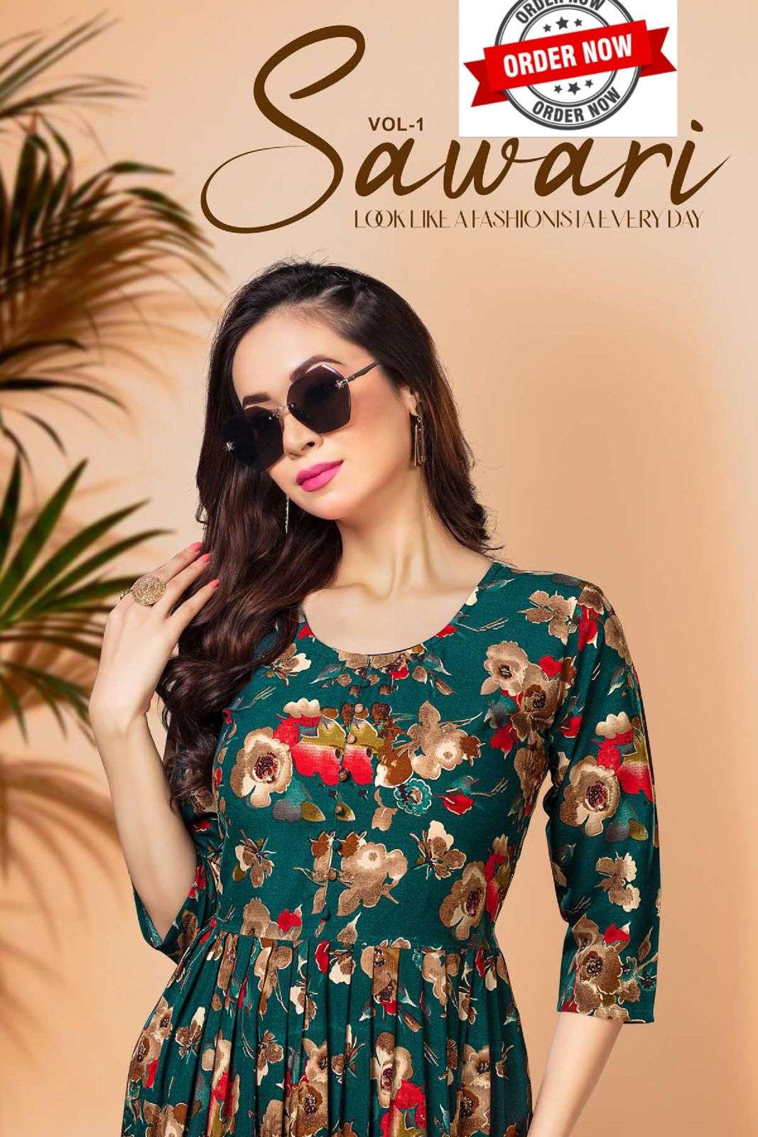 SAWARI BY ASLIWHOLESALE 001 TO 008 SERIES DESIGNER FACNY RAYON PRINT KURTIS