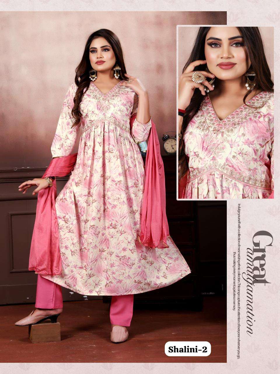 SHALINI VOL-2 BY ASLIWHOLESALE DESIGNER FACNY RAYON FOIL PRINT DRESSES