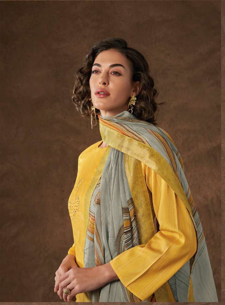 SHREYA BY OMTEX DESIGNER PURE SATIN CANVAS PRINT WITH EMROIDERY DRESSES