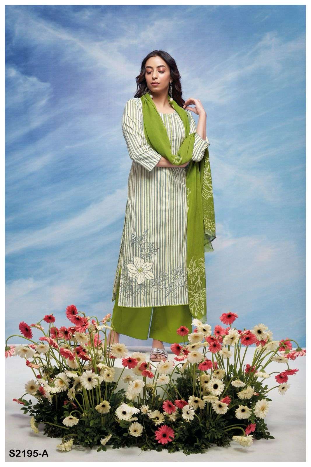 SILVANNA 2195 BY GANGA FASHIONS HEAVY PREMIUM COTTON PRINTED WORK DRESSES