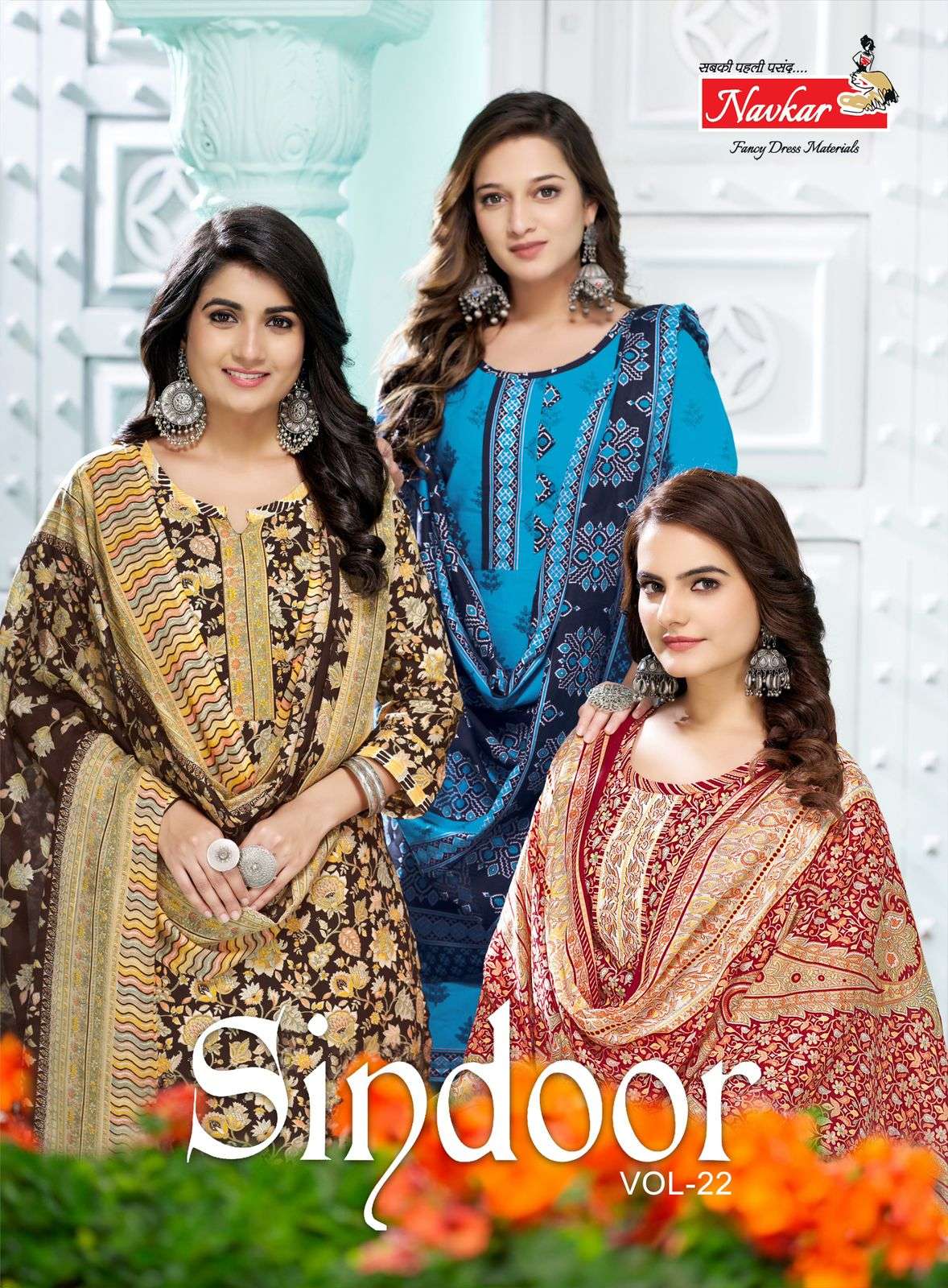 SINDOOR VOL-22 BY NAVKAR 22001 TO 22015 SERIES COTTON EMBROIDERY STITCHED DRESSES