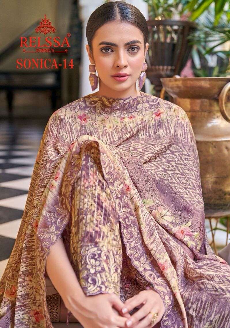 SONICA VOL-14 BY RELSSA DESIGNER HEAVY CREPE DIGITAL EMBROIDERED DRESSES