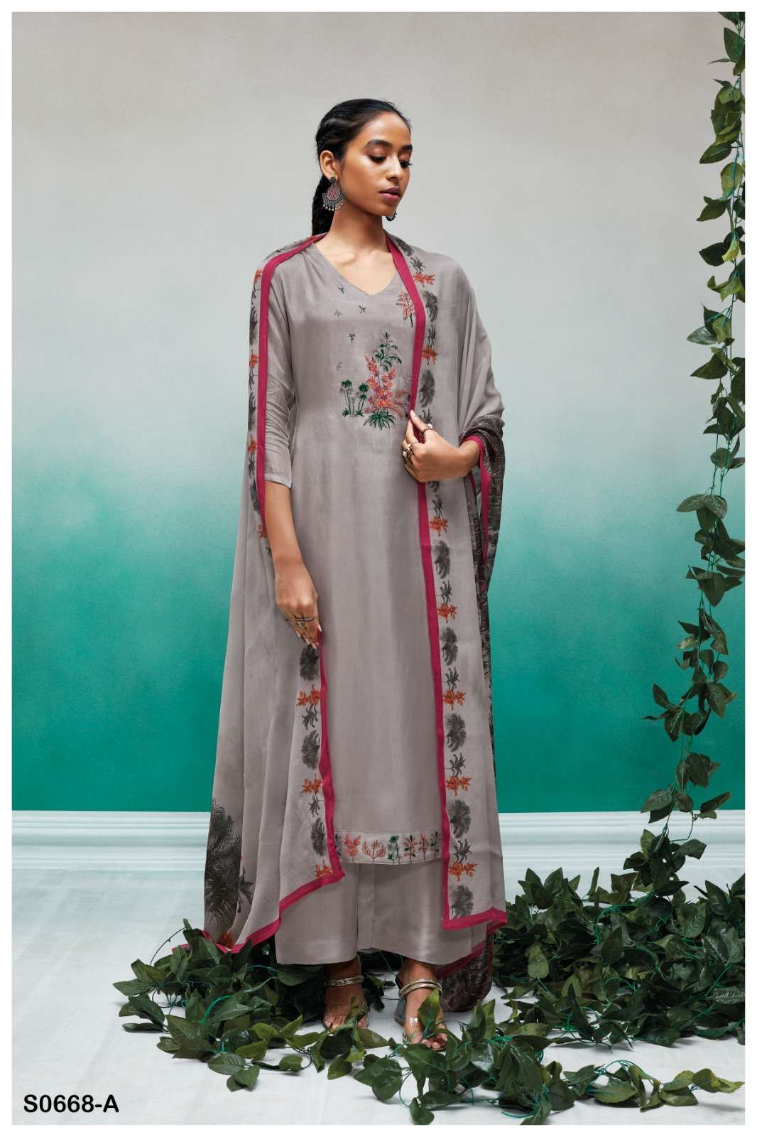 VANYA 0668 BY GANGA FASHIONS A TO F SERIES PREMIUM HABUTAI SILK WORK DRESSES