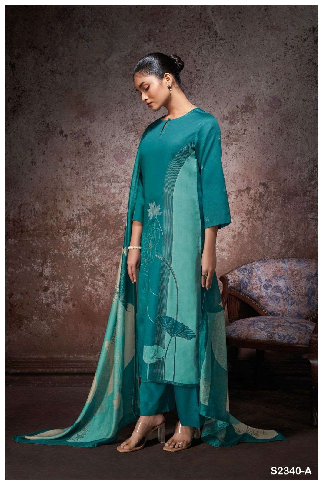 YELINA 2340 BY GANGA FASHIONS HEAVY PREMIUM COTTON SILK WORK DRESSES