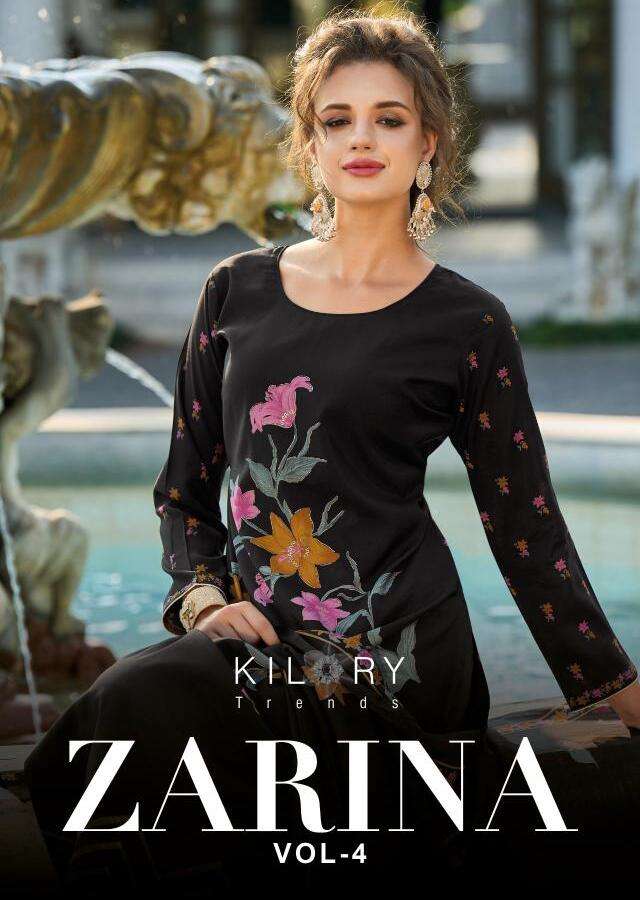 ZARINA VOL-4 BY KILORY TRENDZ 861 TO 868 SERIES VISCOSE MUSLIN WORK DRESSES