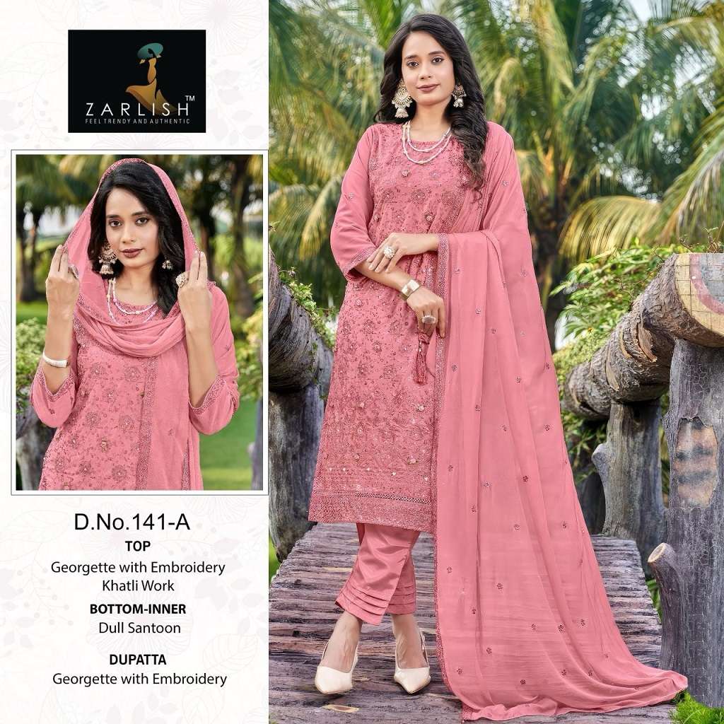 ZARLISH-141 COLOURS BY ZARLISH HEAVY FAUX GEORGETTE EMBROIDERY DRESSES