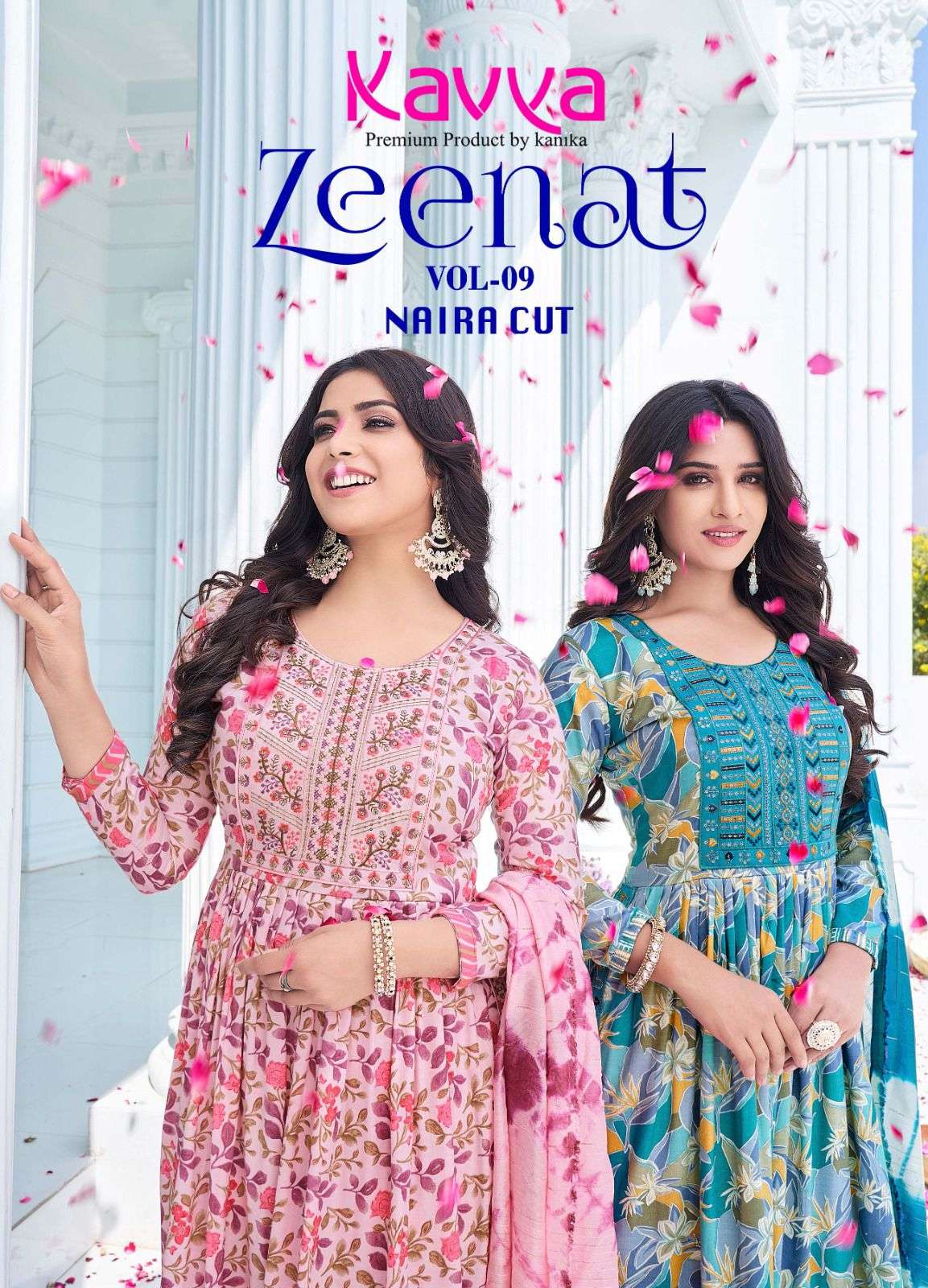 ZEENAT VOL-9 BY KAVYA 9001 TO 9010 SERIES CAPSULE PRINT DRESSES