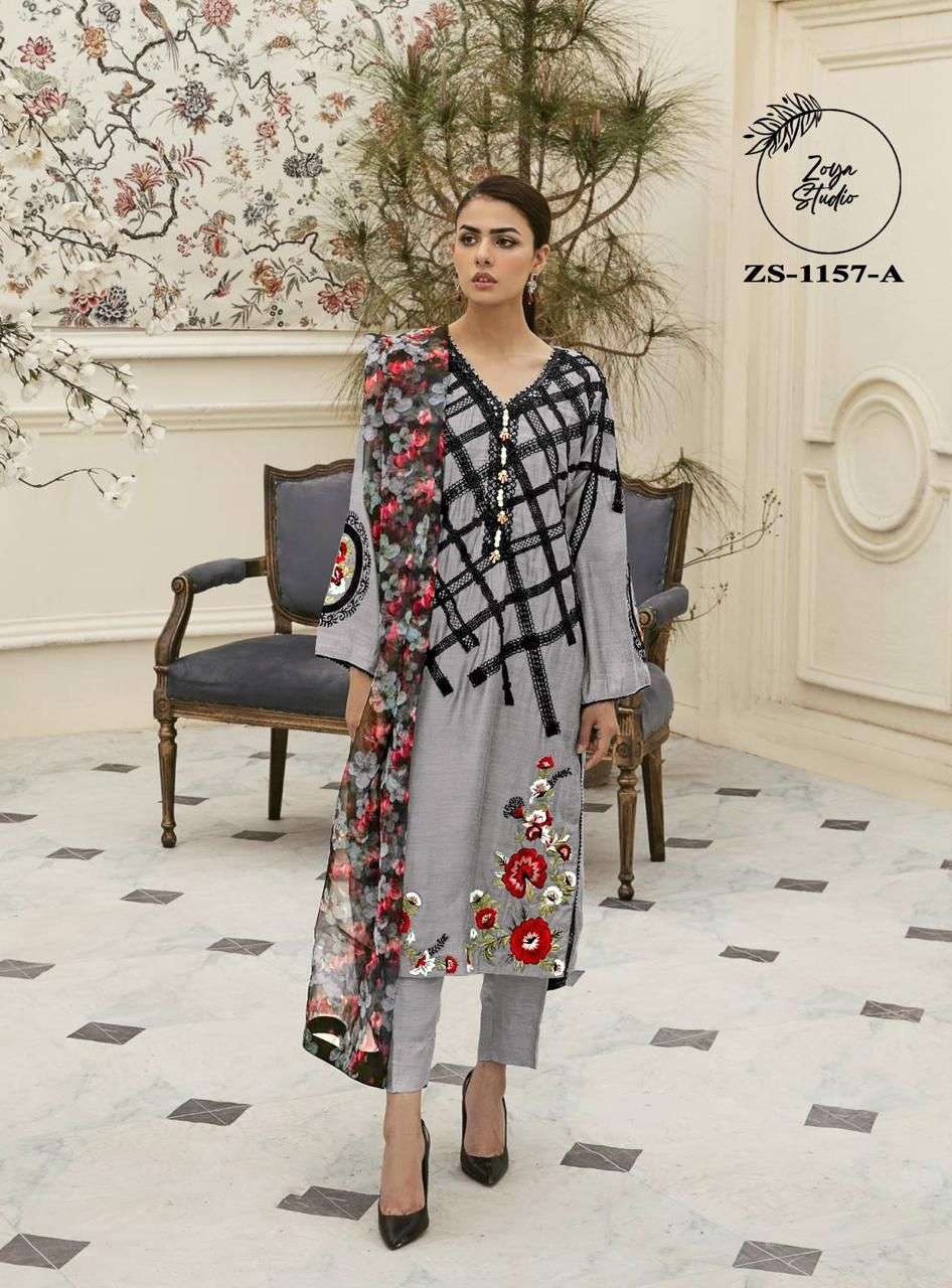 ZOYA STUDIO ZS-1157 COLOURS BY ASLIWHOLESALE GEORGETTE STITCHED DRESSES