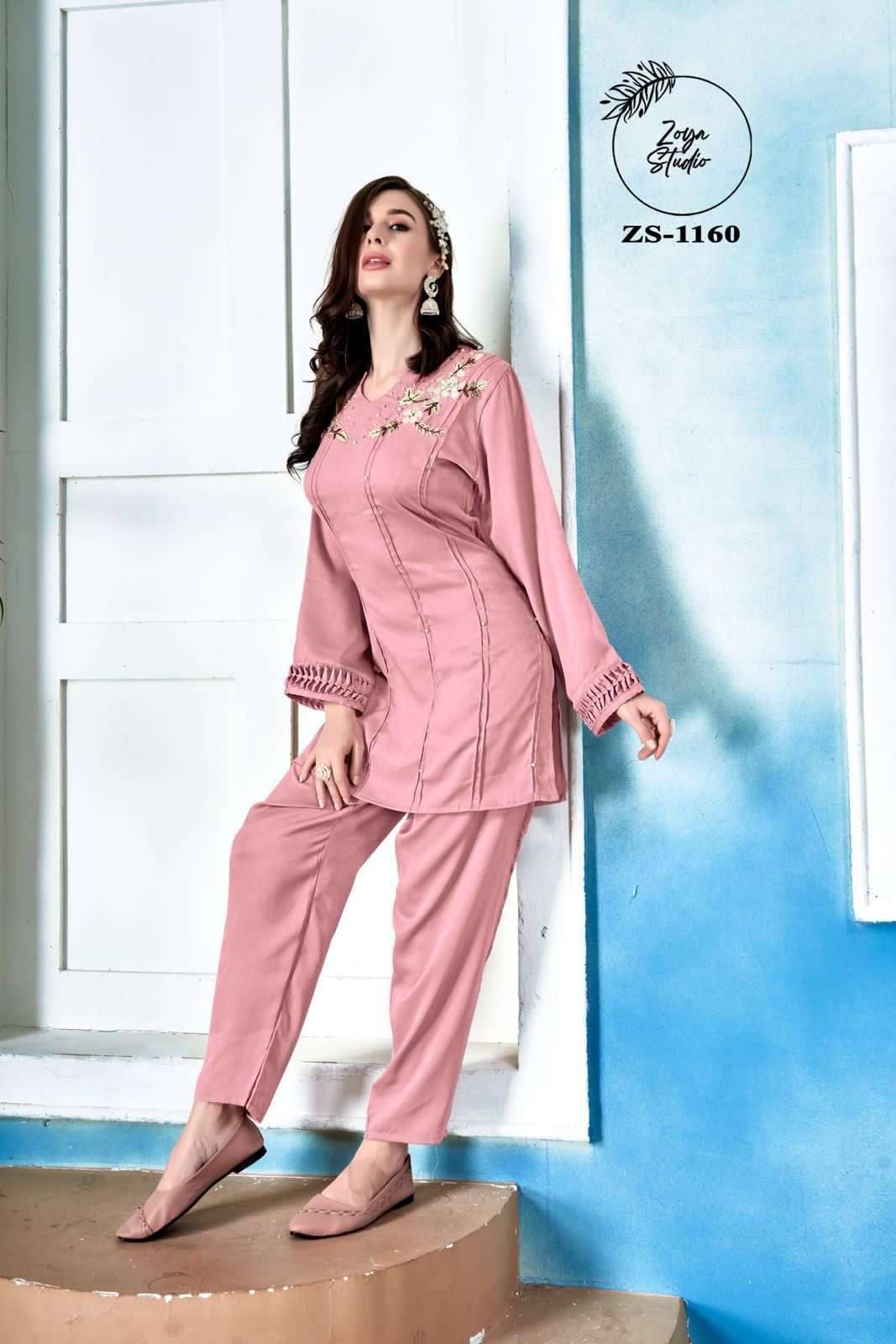 ZOYA STUDIO ZS-1160 BY ASLIWHOLESALE IMPORTED FABRIC STITCHED TUNIC