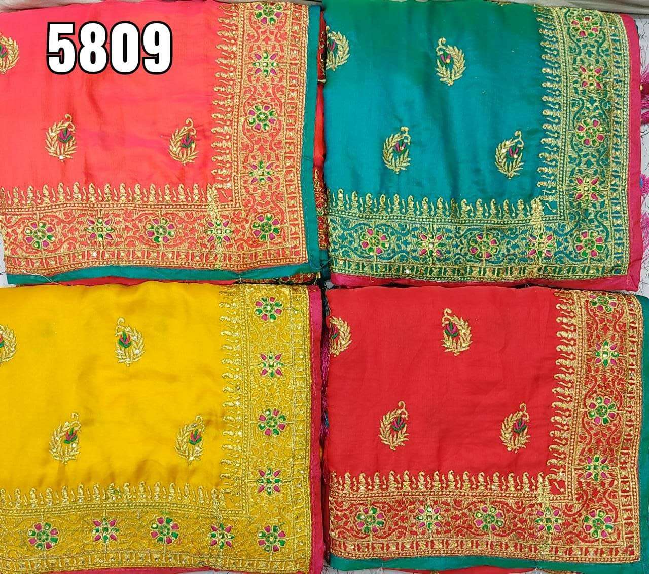 5809 COLOUR BY ASLIWHOLESALE DESIGNER SOFT FANCY SILK WORK SAREES