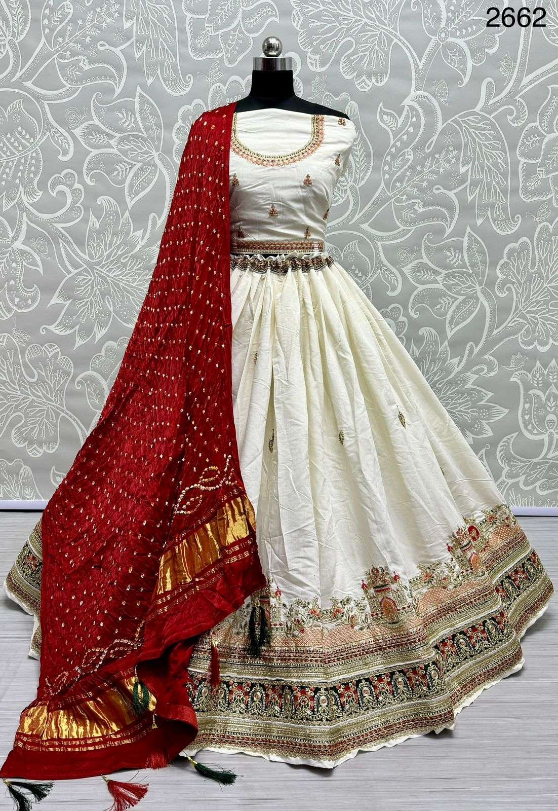A-2662 SERIES BY ASLIWHOLESALE HEAVY DESIGNER SILK EMBROIDERY BRIDAL LEHENGAS