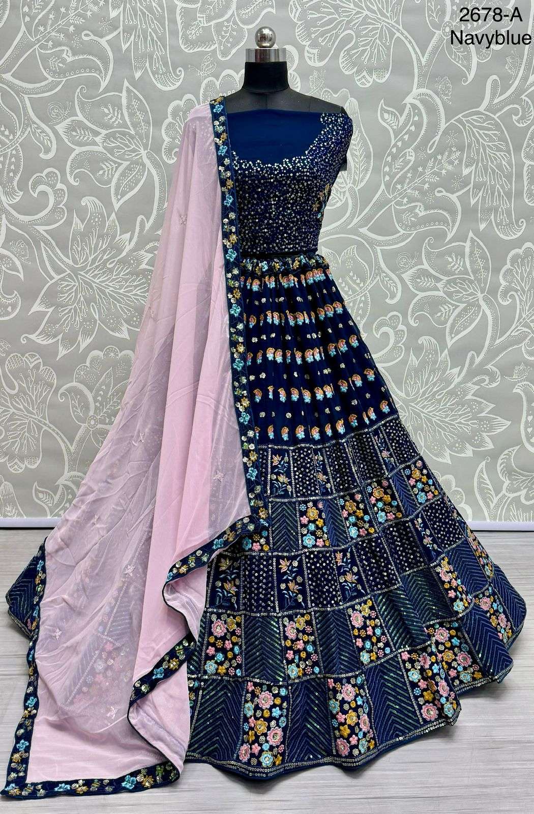 A-2678 COLOURS BY ASLIWHOLESALE HEAVY DESIGNER VELVET BRIDAL LEHENGAS