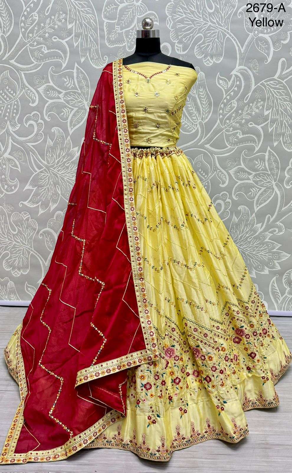 A-2679 COLOUR BY ASLIWHOLESALE DESIGNER RANGOLI SILK EMBROIDERY LEHENGAS