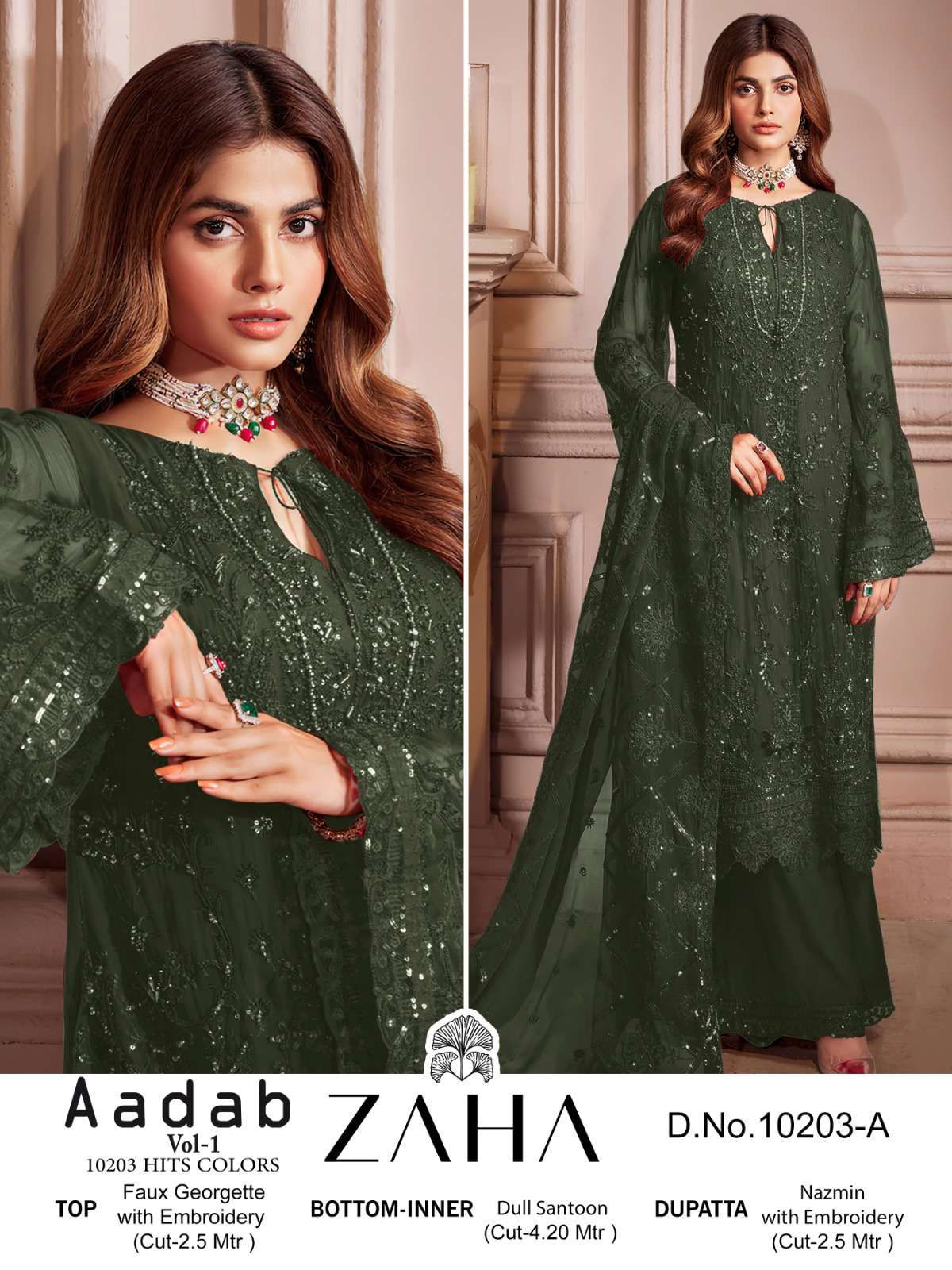 ZAHA AAEESHA vol 2 Buy Wholesale Pakistani Georgette Suits