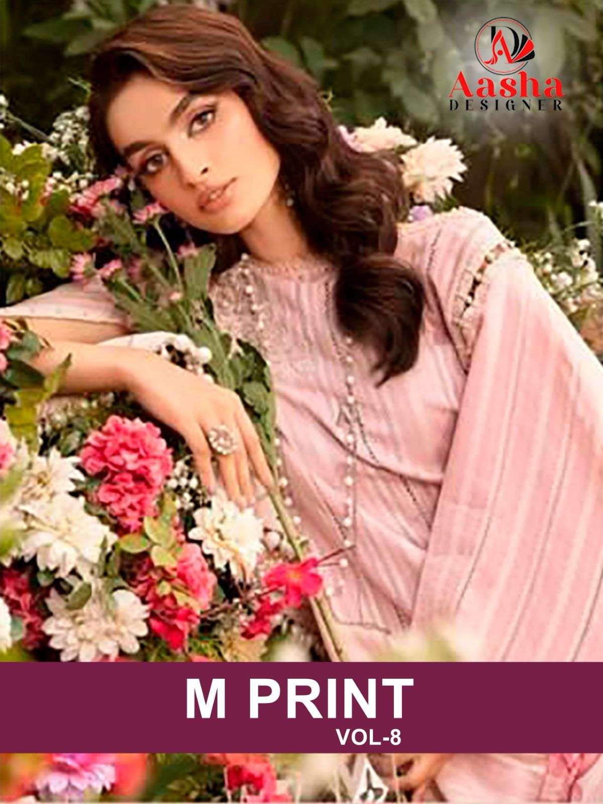 AASHA M PRINT VOL-8 BY ASLIWHOLESALE HEAVY COTTON EMBROIDERY DRESSES