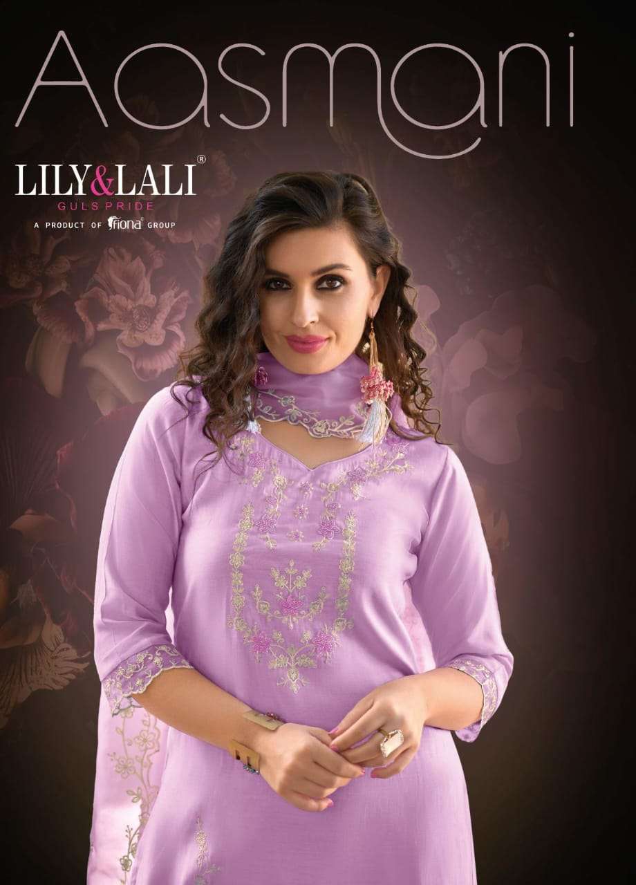 AASMANI BY LILY AND LALI 16701 TO 16706 SERIES HANDWORK MILAN SILK DRESSES