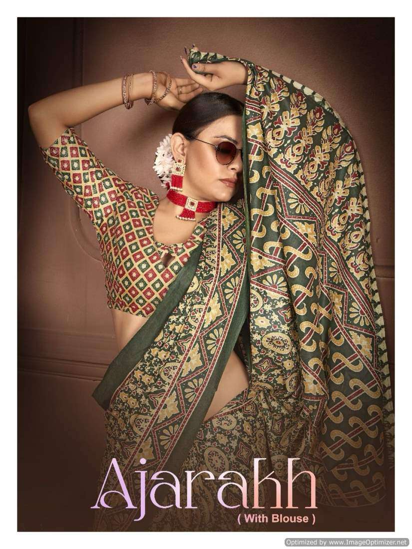 AJARAKH VOL-01 BY ASLIWHOLESALE DESIGNER FANCY COTTON PRINT SAREES