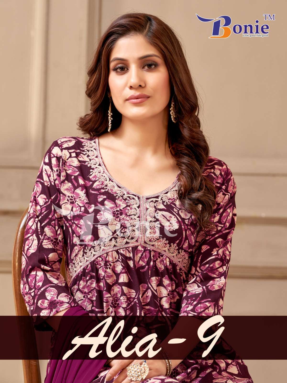 ALIA VOL-09 BY BONIE 1001 TO 1007 SERIES RAYON PROSIUM PRINT DRESSES