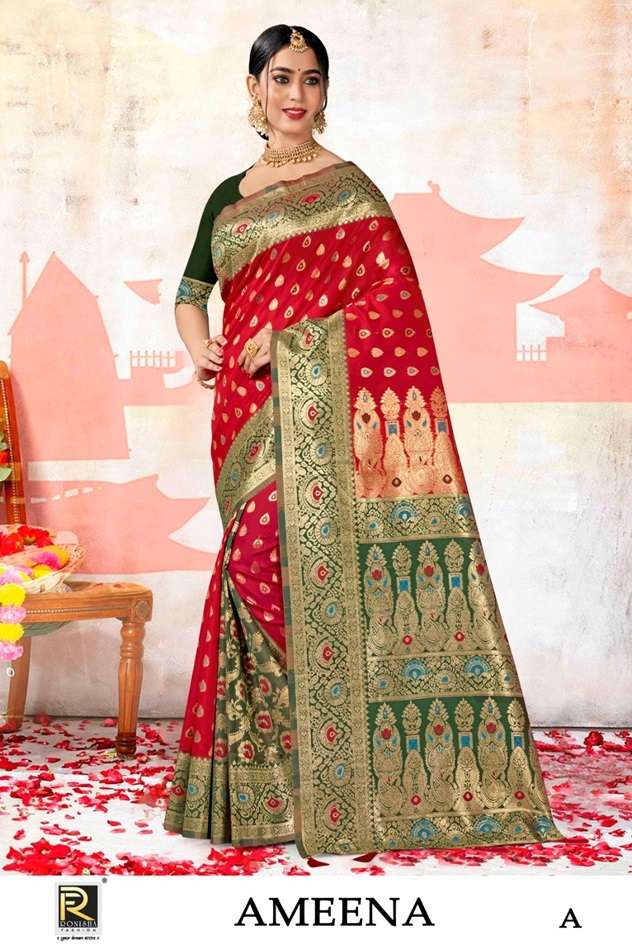 AMEENA BY RONISHA FASHION DESIGNER FANCY BANARASI SILK SAREES