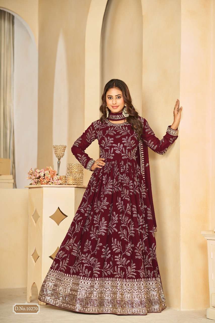 ANJUBAA VOL-27 BY TWISHA 10270 TO 10274 SERIES DESINGER FAUX GEORGETTE DRESSES