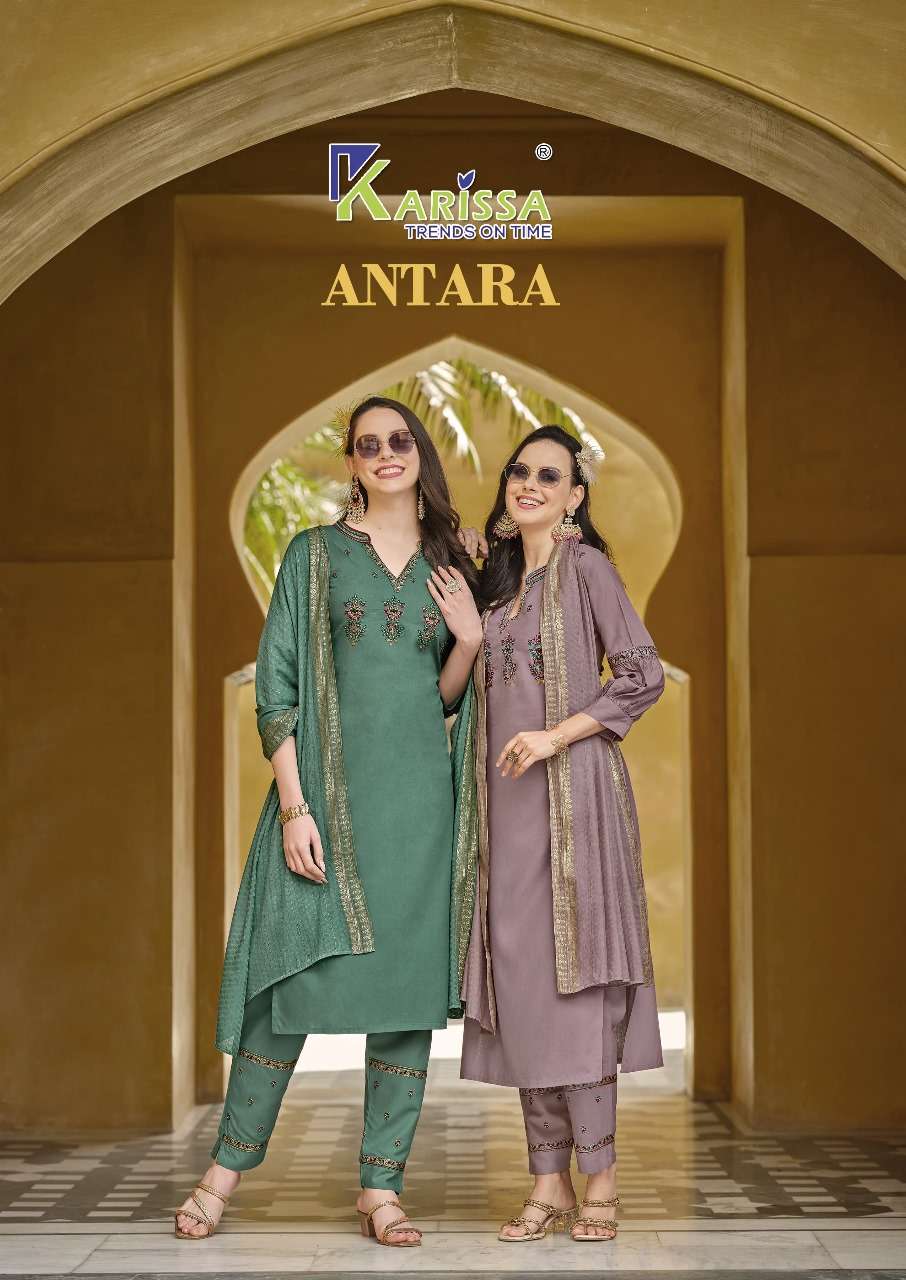 ANTARA BY KARISSA 1001 TO 1004 SERIES LIVA FANCY RAYON PRINTED DRESSES