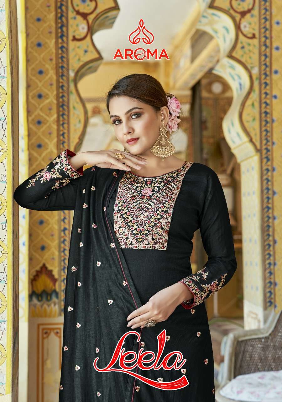 AROMA LEELA BY ASLIWHOLESALE 1701 TO 1704 SERIES PREMIUM SILK DRESSES