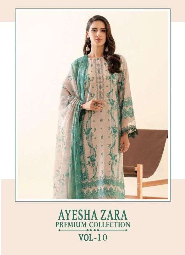 AYESHA ZARA PREMIUM COLLECTION VOL-10 BY SHREE FABS COTTON PAKISTANI DRESSES