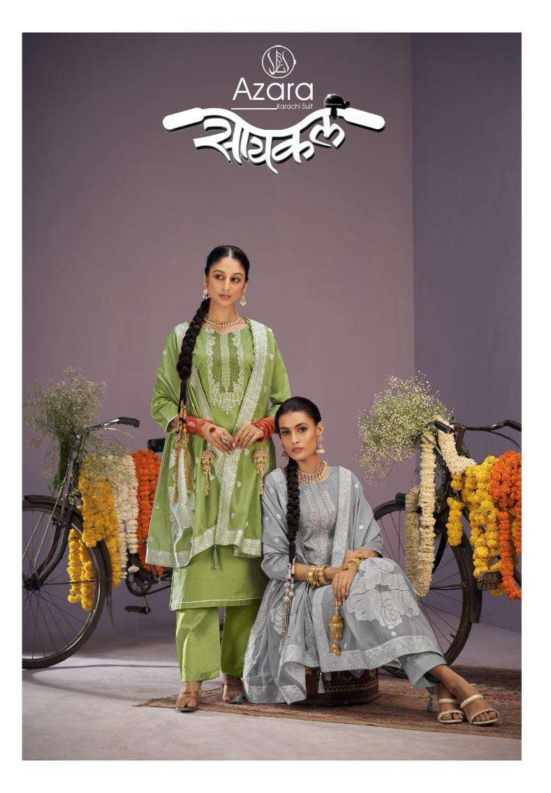 AZARA CYCLE BY RADHIKA FASHION 87001 TO 87006 SERIES DESIGNER COTTON DRESSES