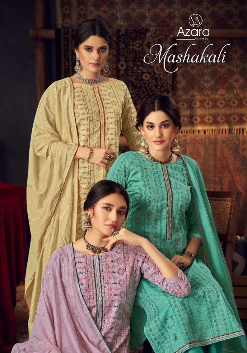 AZARA MASHAKALI BY RADHIKA FASHION 75001 TO 75008 SERIES DESIGNER COTTON DRESSES