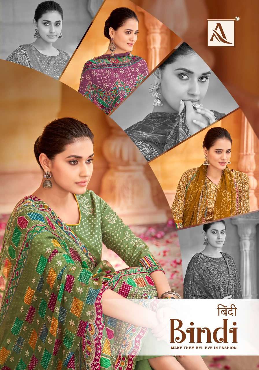 BINDI BY ALOK SUIT 1464-001 TO 1464-006 SERIES FANCY PRINTED PUNJABI DRESSES