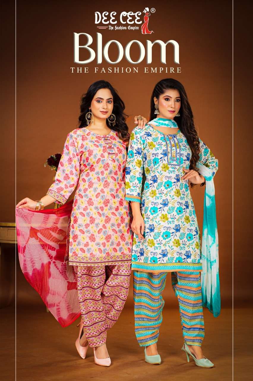 BLOOM BY DEE CEE 1001 TO 1006 SERIES DESIGNER COTTON CAMBRIC PRINT DRESSES