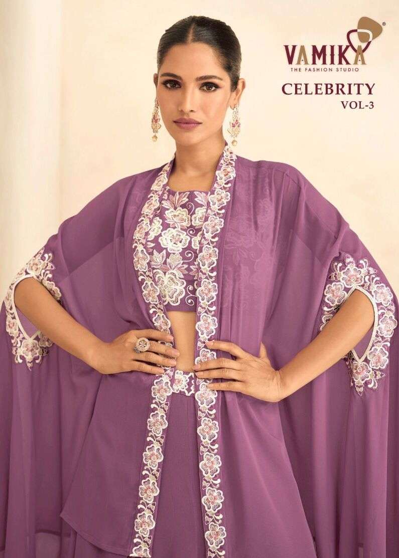 CELEBRITY VOL-3 BY VAMIKA 608-A TO 608-D SERIES DESIGNER PURE BSY FIONA TOP & LEHENGAS
