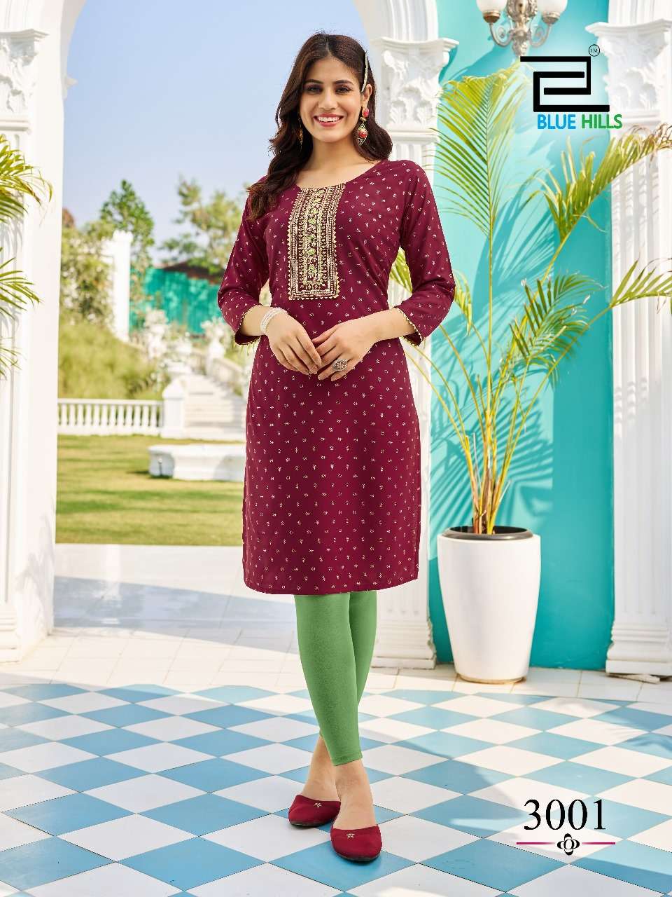 CITY LIGHT VOL-03 BY BLUE HILLS 1001 TO 1010 SERIES HEAVY 14KG RAYON WORK KURTIS