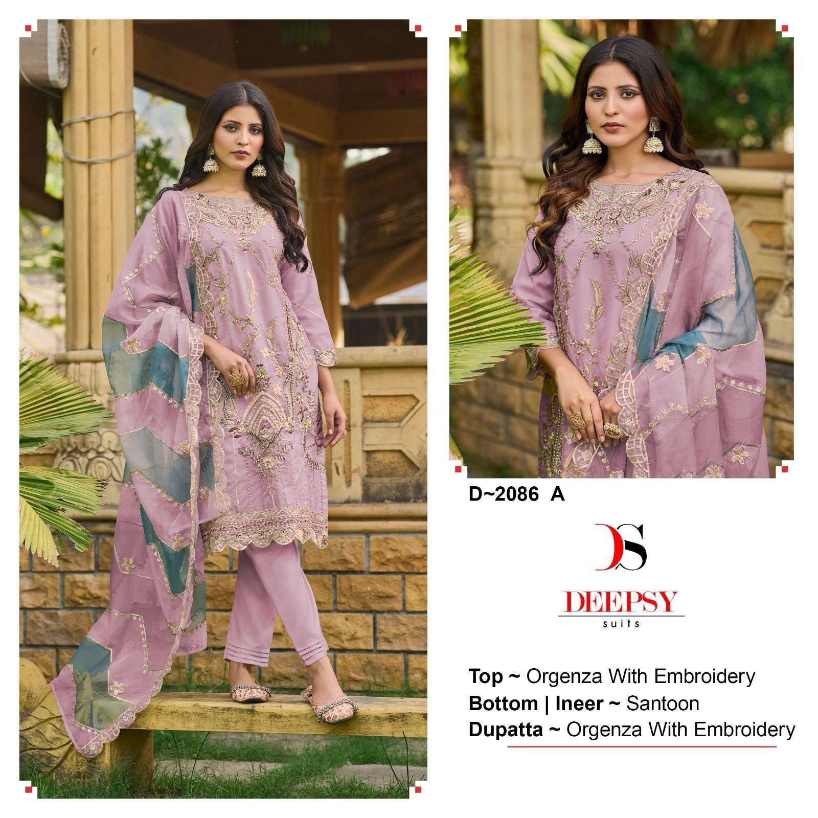 D-2086 COLOURS BY DEEPSY SUITS HEAVY ORGANZA EMBROIDERY PAKISTANI DRESSES