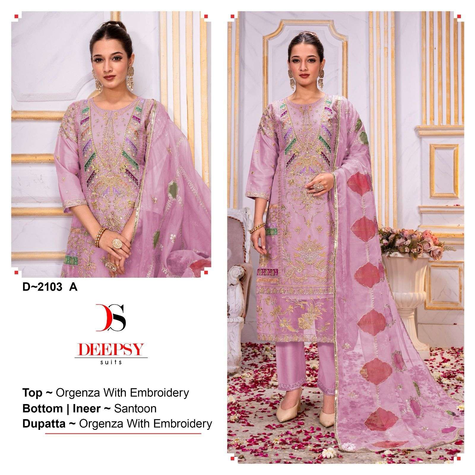 D-2103 COLOURS BY DEEPSY SUITS HEAVY ORGANZA EMBROIDERY PAKISTANI DRESSES