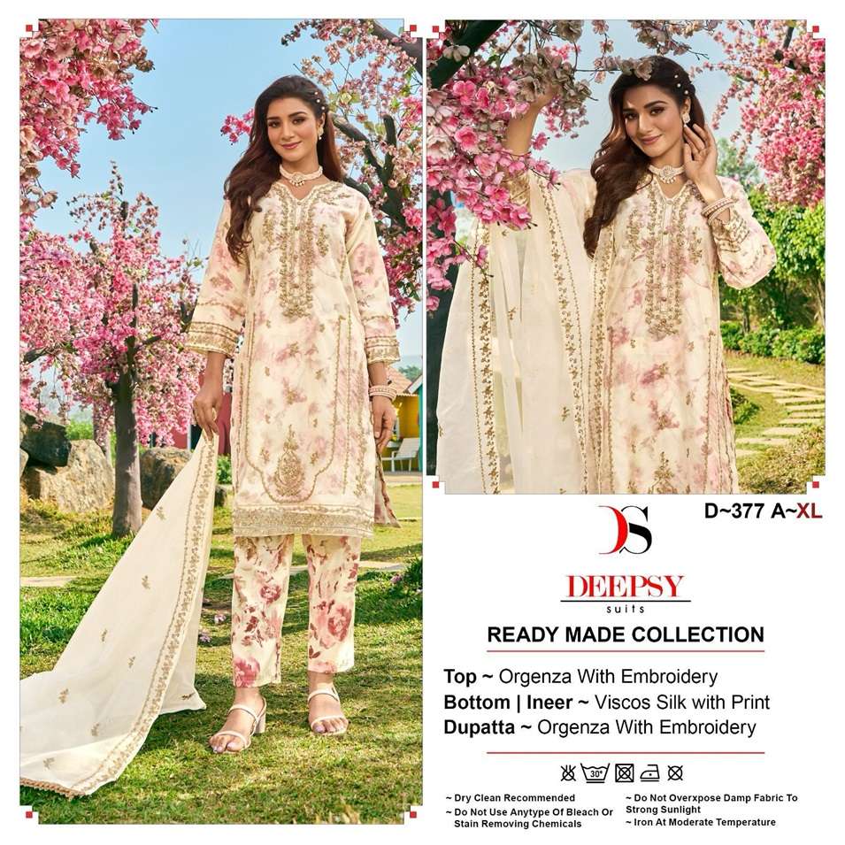 D-377 COLOURS BY DEEPSY SUITS HEAVY ORGANZA EMBROIDERY PAKISTANI DRESSES