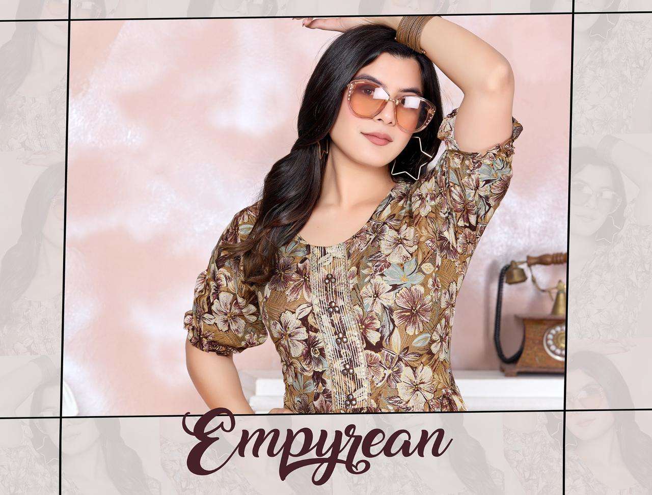 EMPYREAN BY ASLIWHOLESALE DESIGNER FACNY RAYON PRINTED KURTIS