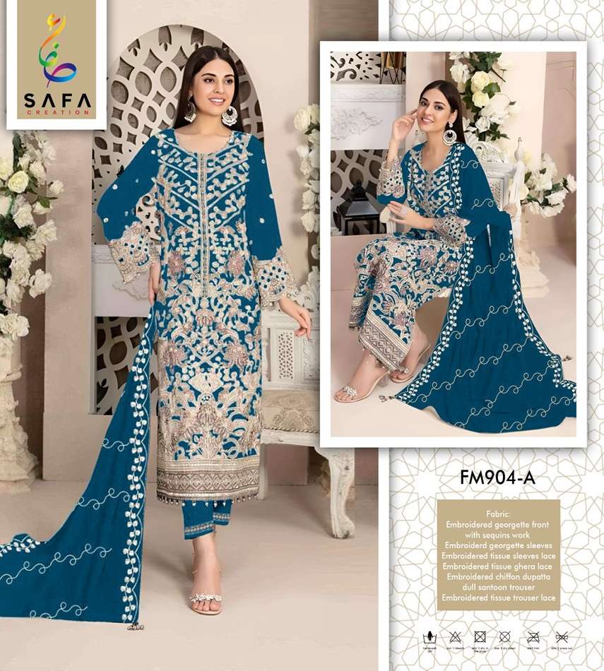 FM 904 COLOURS BY SAFA CREATION DESIGNER FAUX GEORGETTE PAKISTANI DRESSES