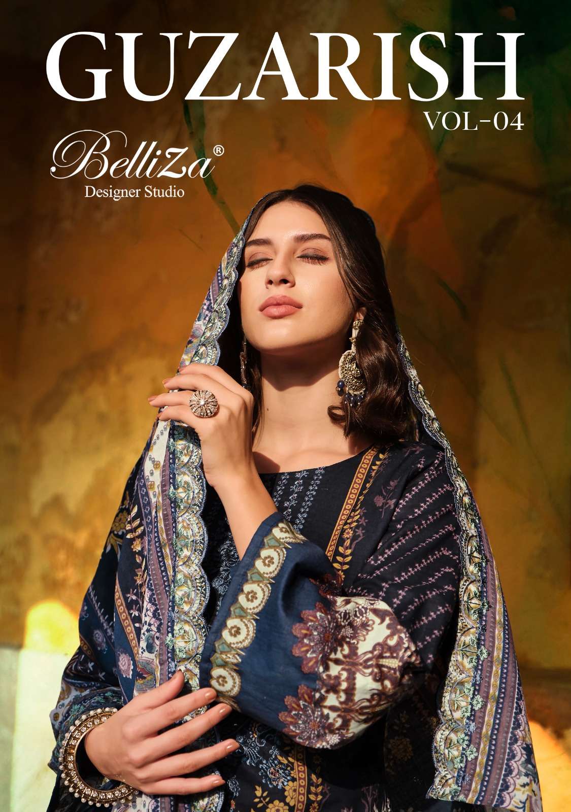 GUZARISH VOL-4 BY BELLIZA 885-001 TO 885-008 SERIES COTTON EMBROIDERY DRESSES