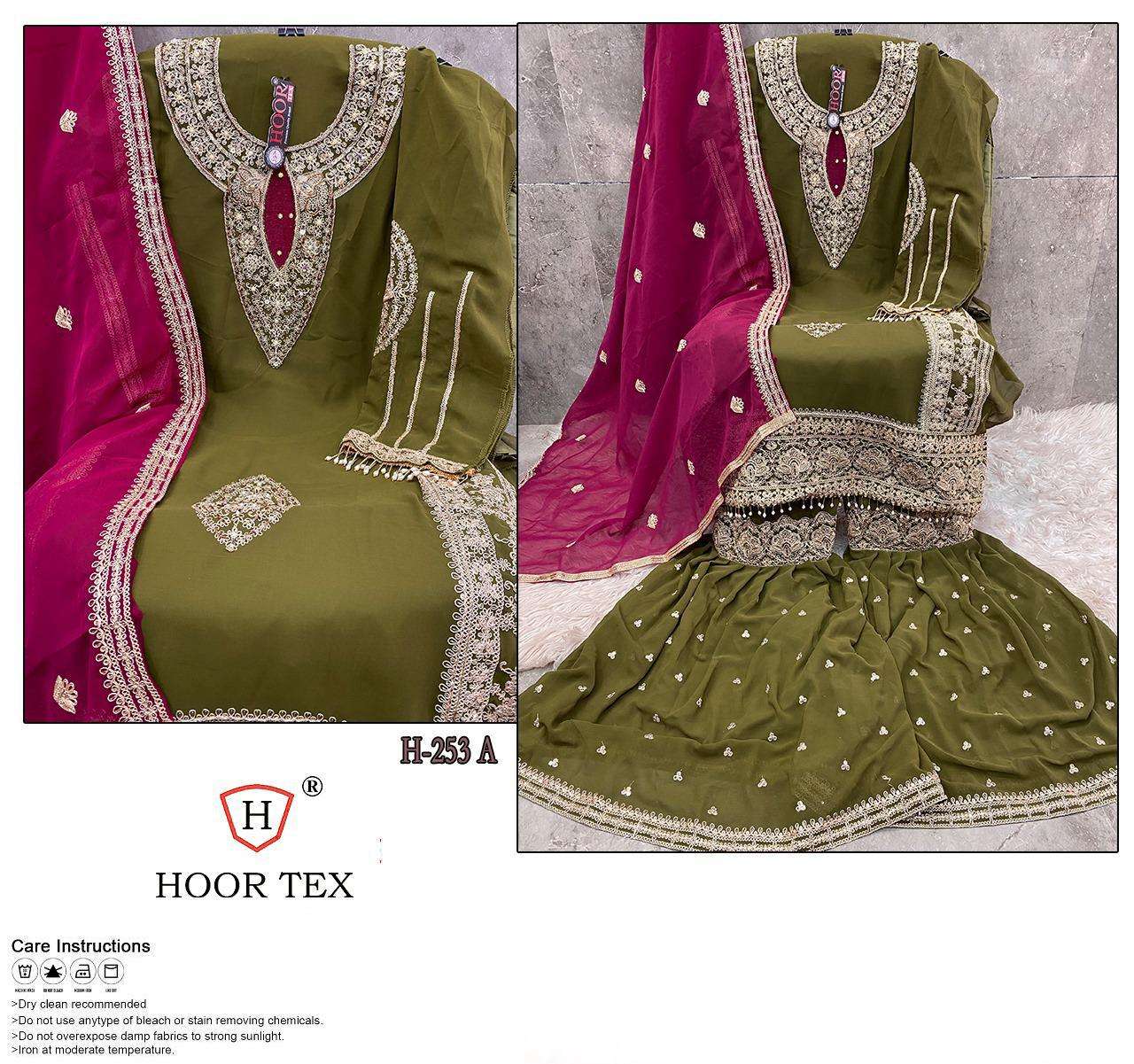 H-253 COLOURS BY HOOR TEX FAUX GEORGETTE EMBROIDERED PAKISTANI DRESSES