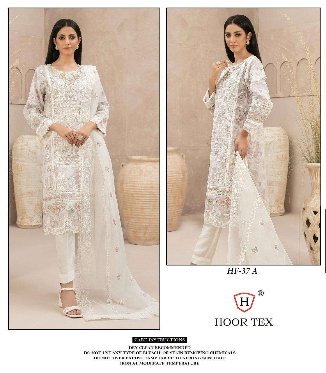 HF-37 COLOURS BY HOOR TEX DESIGNER ORGANZA EMBROIDERED PAKISTANI DRESSES