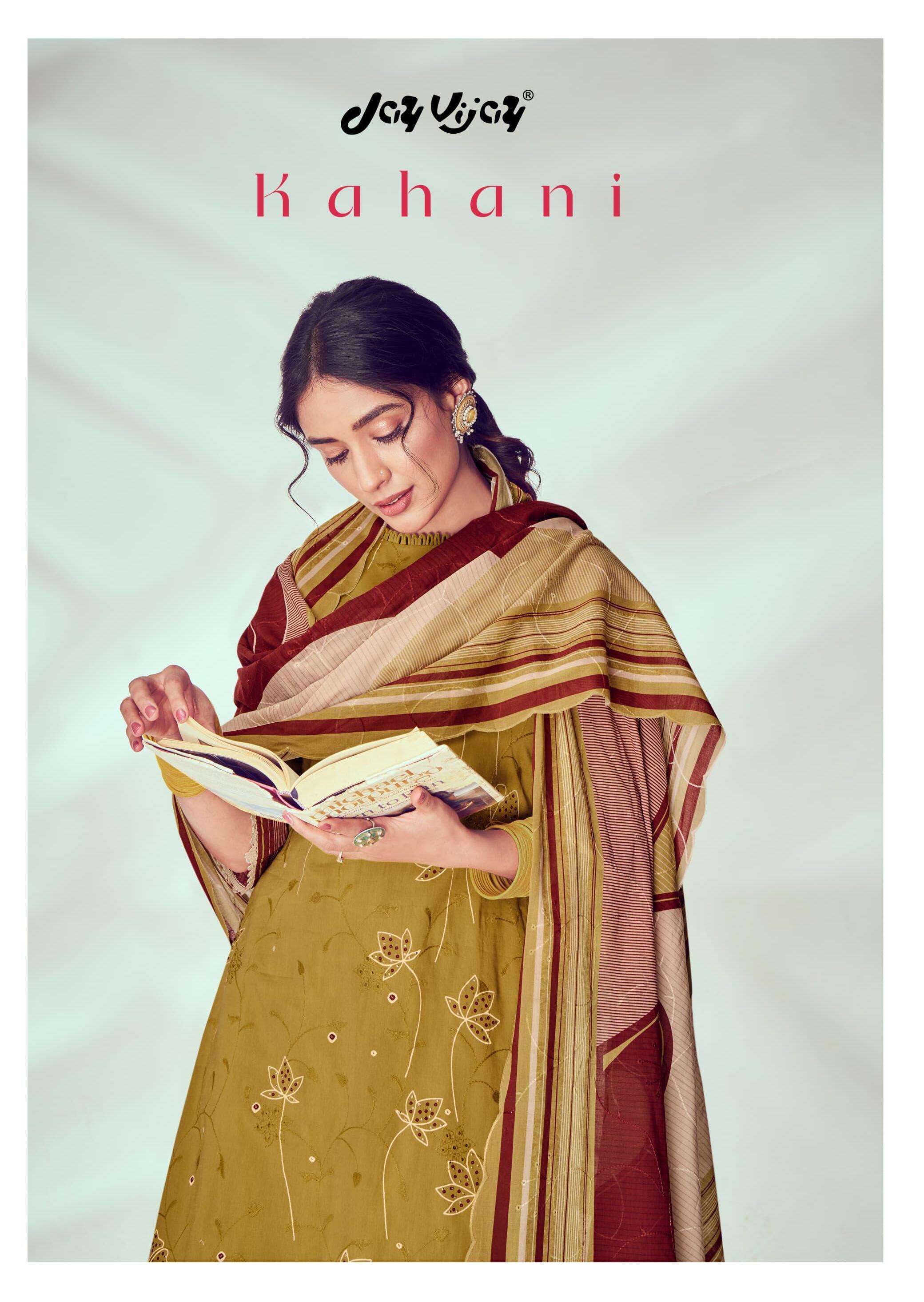 KAHANI BY JAY VIJAY DESIGNER FANCY PURE COTTON EMBROIDERY KHADI PRINT DRESSES