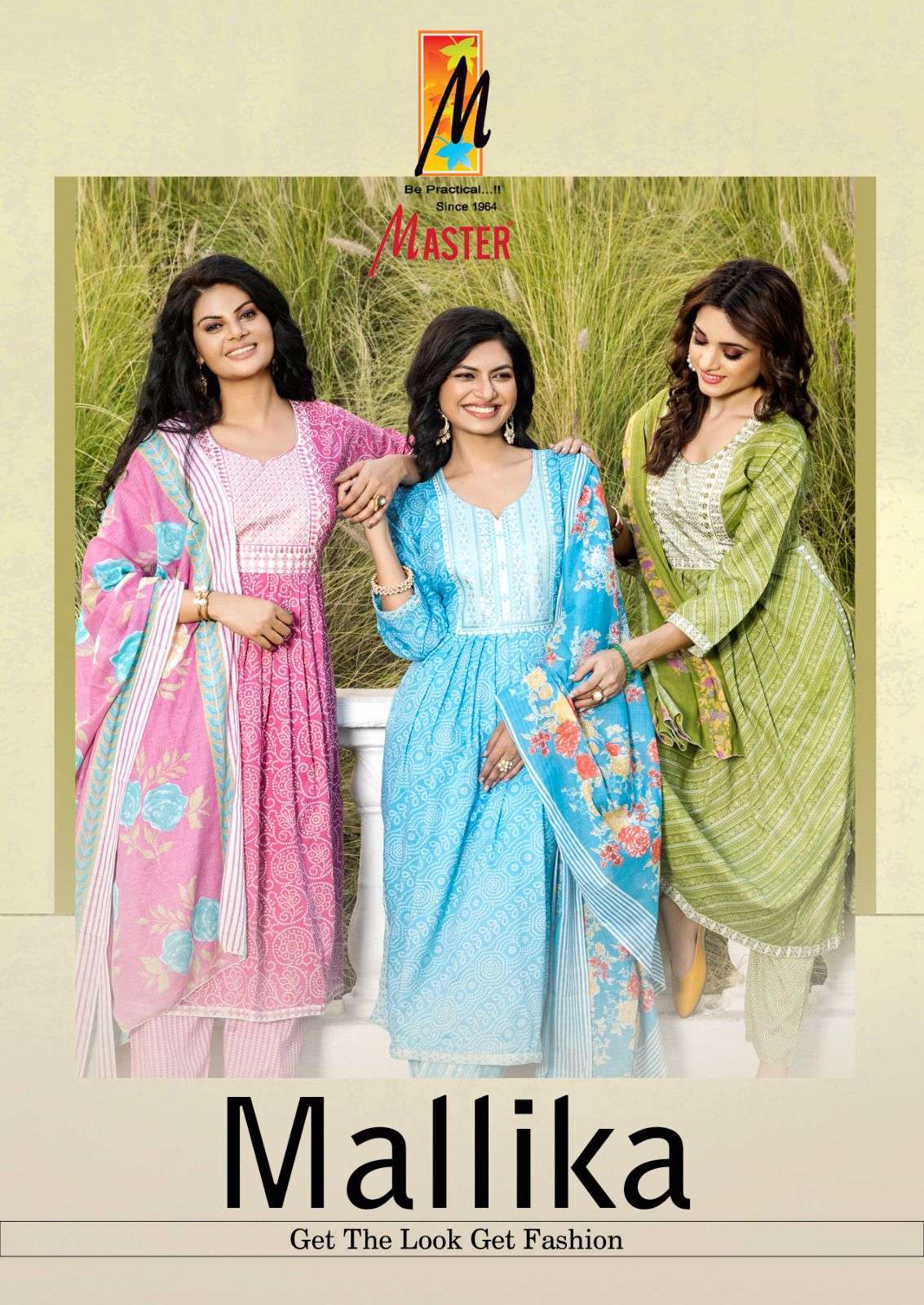 MALLIKA BY MASTER 1001 TO 1008 SERIES DESIGNER TWO TONE PRINT DRESSES