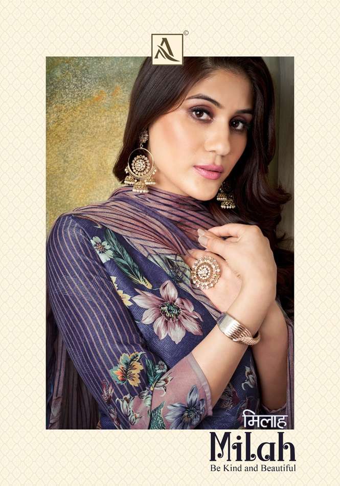 MILAH BY ALOK SUIT 1451-001 TO 1451-006 SERIES MUSLIN SILK PRINTED DRESSES