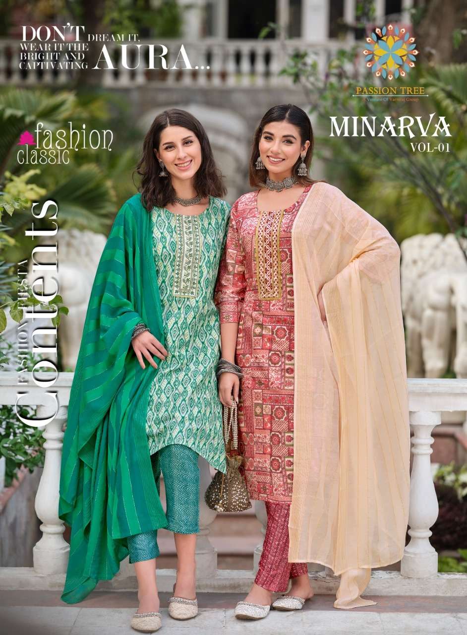 MINARVA VOL-1 BY PASSION TREE 1001 TO 1007 SERIES CAPSULE PRINT DRESSES