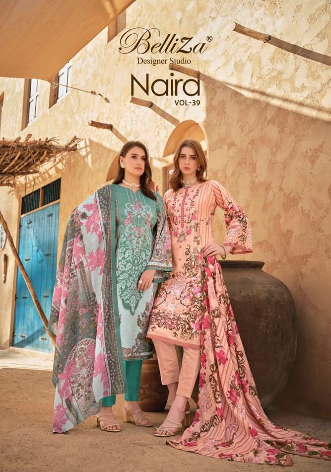 NAIRA VOL-39 BY BELLIZA 891-001 TO 891-008 SERIES COTTON EMBROIDERY DRESSES