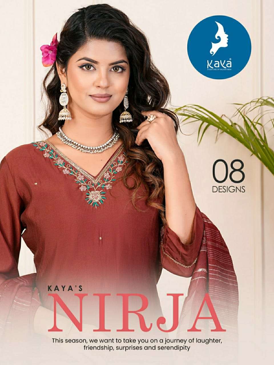 NIRJA BY KAYA 01 TO 08 SERIES DESIGNER ROMAN SILK PRINTED DRESSES