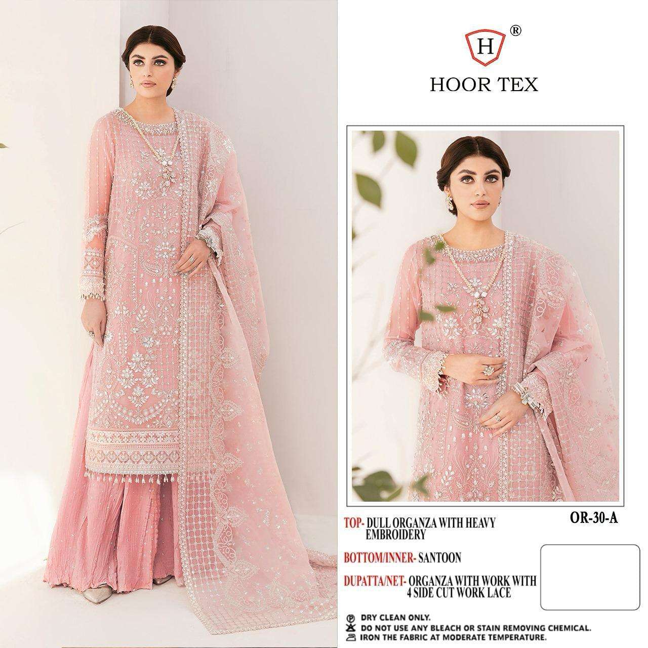 OR-30 COLOURS BY HOOR TEX DESIGNER ORGANZA EMBROIDERED PAKISTANI DRESSES